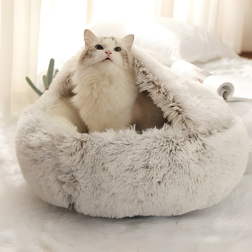 CozyNook Plush Fluffy Dog and Cats Round Bed