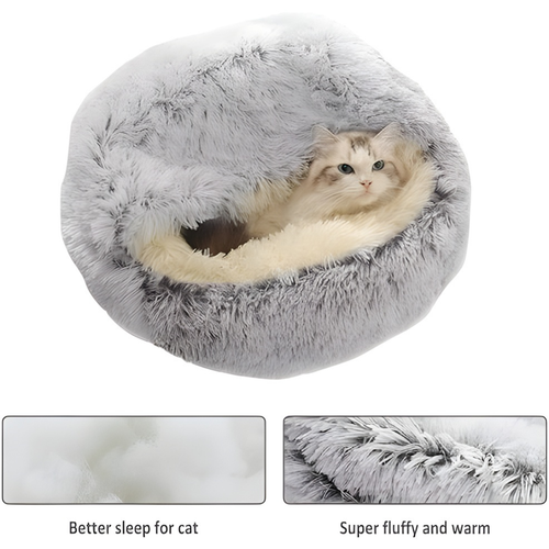 CozyNook Plush Fluffy Dog and Cats Round Bed
